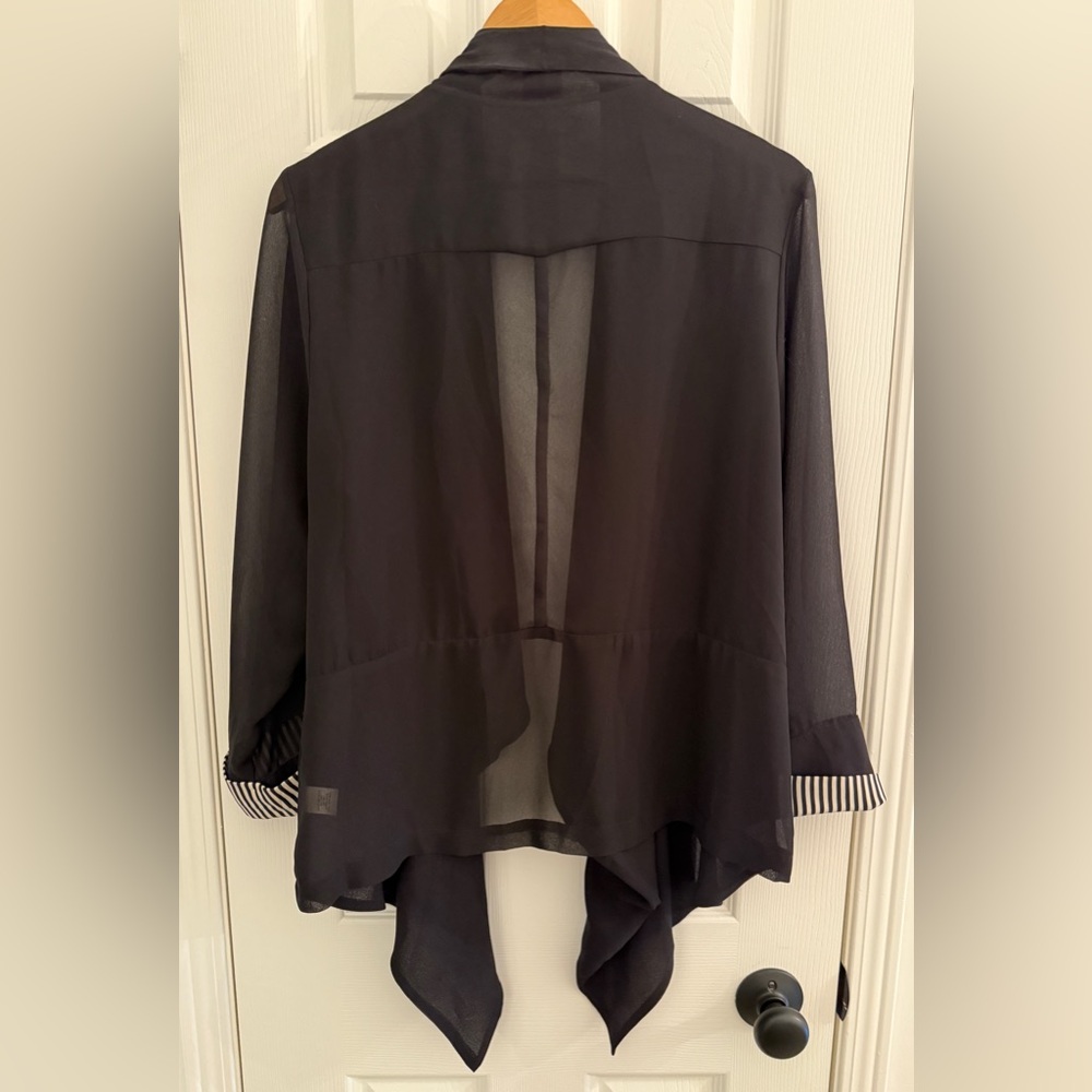 Double Zero Sheer Jacket Style Top - Picture 4 of 5